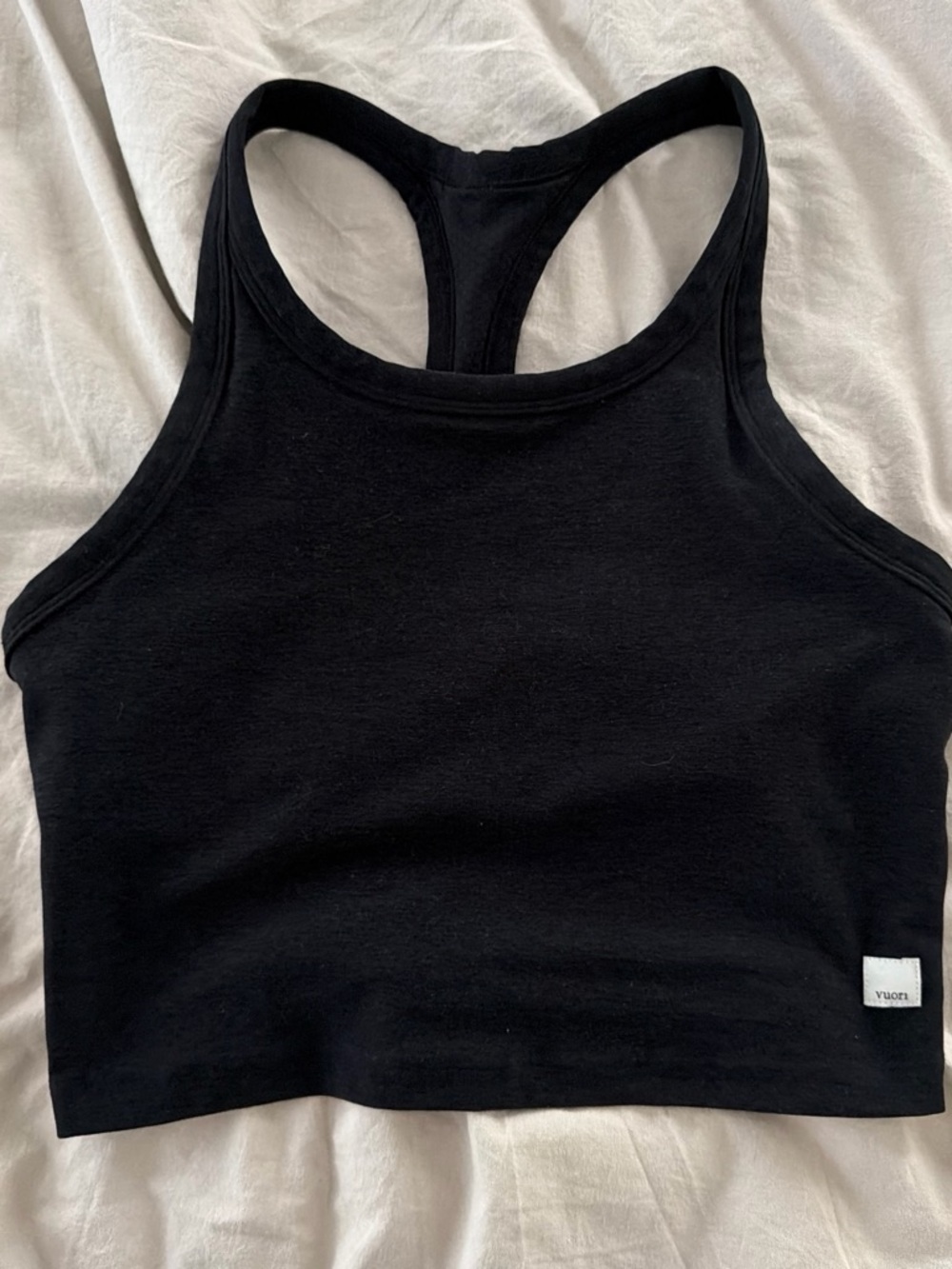 Vuori Black Racerback Crop Tank